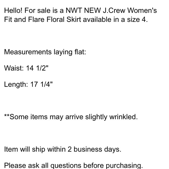 NEW J.Crew Floral Flutter Skirt - Picture 7 of 7